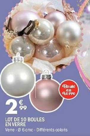 LOT DE 10 BOULES EN VERRE
