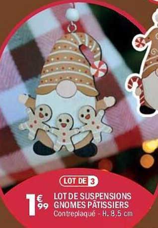 LOT DE SUSPENSIONS GNOMES PATISSIERS