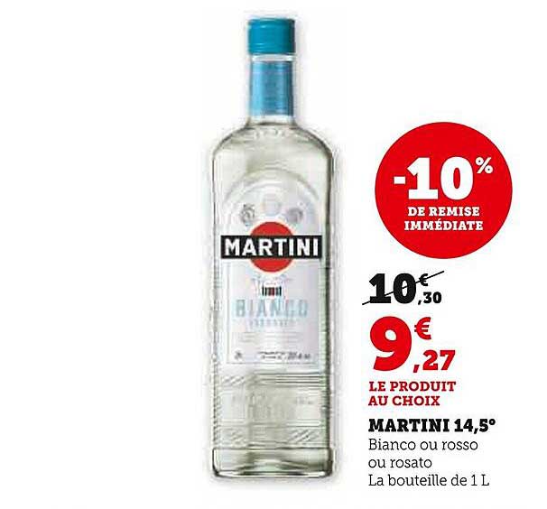 MARTINI 14,5° Bianco ou rosso ou rosato - La bouteille de 1 L