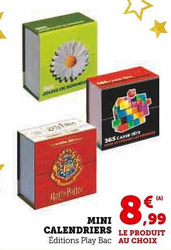 MINI CALENDRIERS Éditions Play Bac