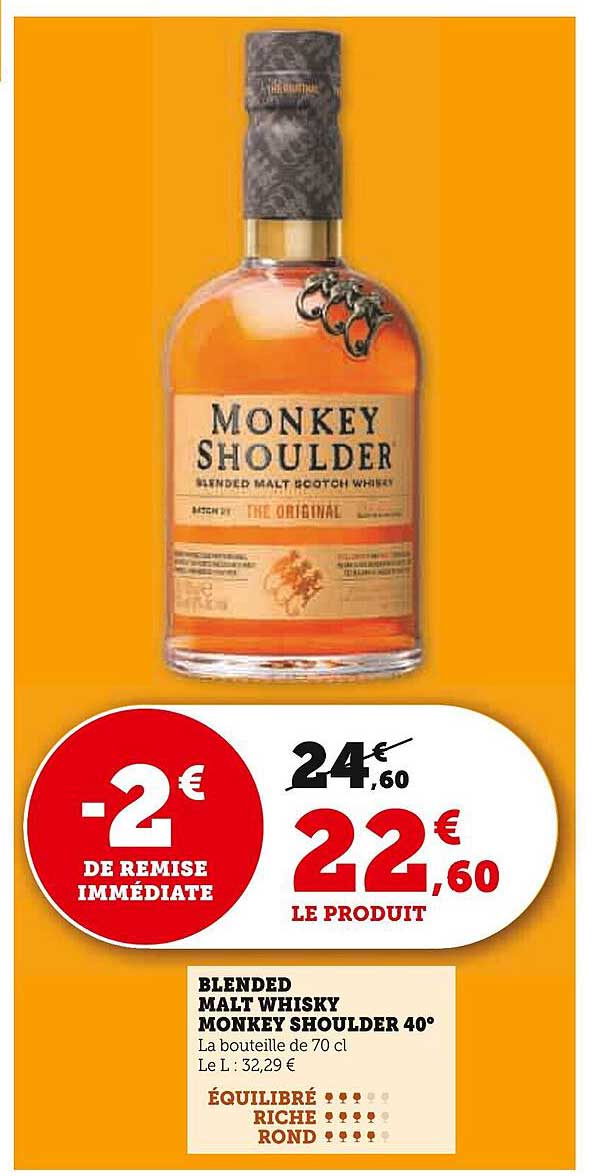 MONKEY SHOULDER BLENDED MALT WHISKY 40°