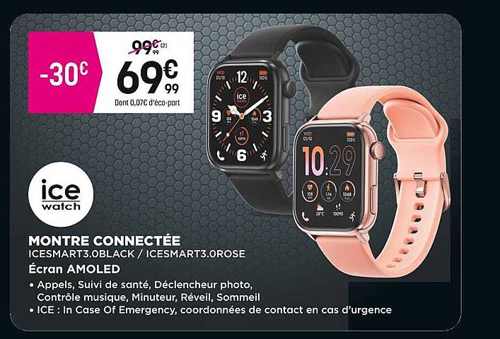 MONTRE CONNECTÉE ICESMART3.0BLACK / ICESMART3.0ROSE