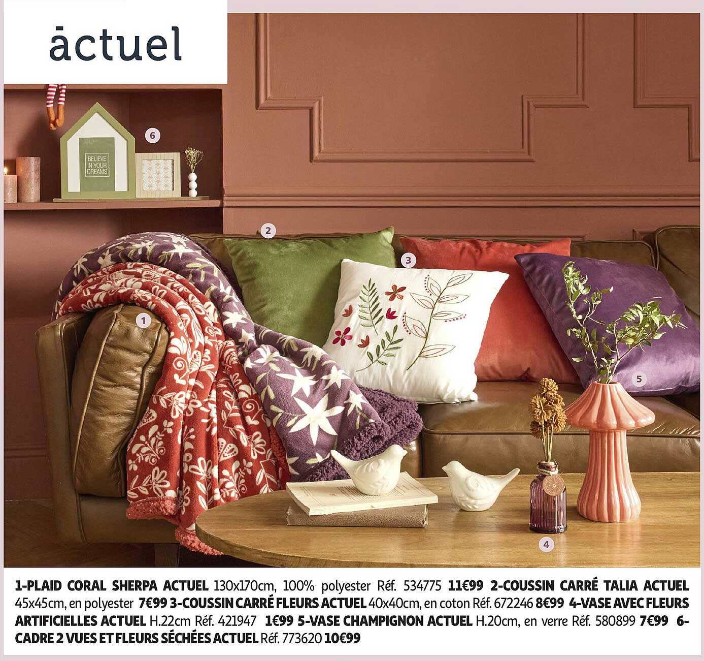 Plaid Coral Sherpa Actuel 130x170cm, 100% polyester