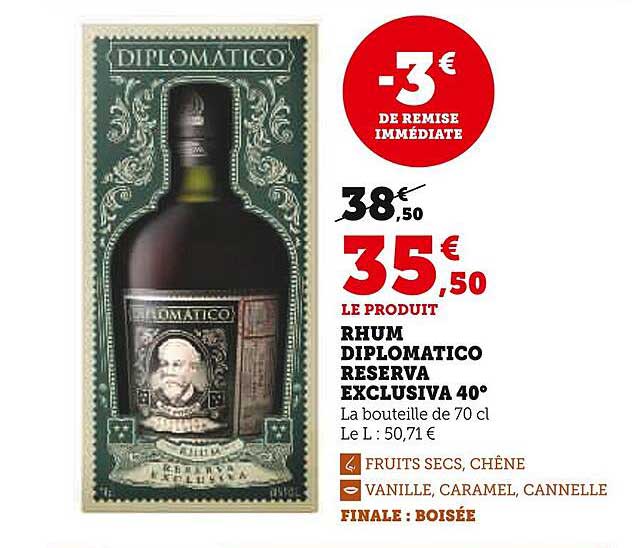RHUM DIPLOMATICO RESERVA EXCLUSIVA 40°