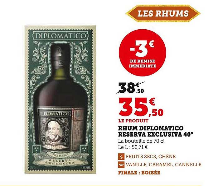 RHUM DIPLOMATICO RESERVA EXCLUSIVA 40°