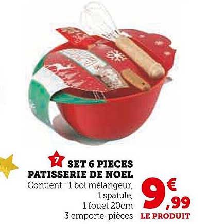 SET 6 PIECES PATISSERIE DE NOEL