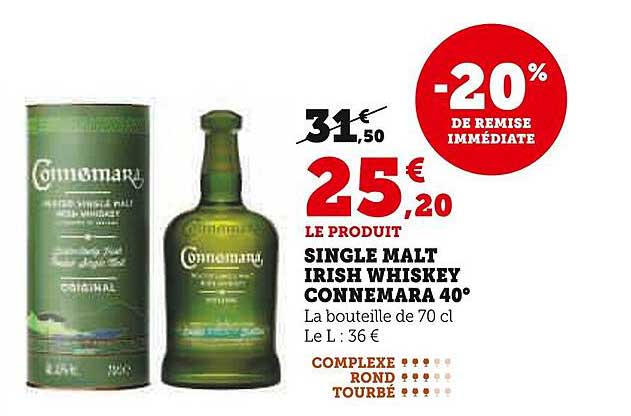 SINGLE MALT IRISH WHISKEY CONNEMARA 40°