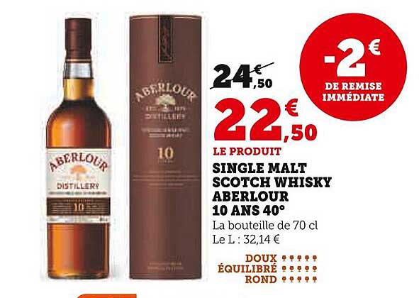 SINGLE MALT SCOTCH WHISKY ABERLOUR 10 ANS 40°