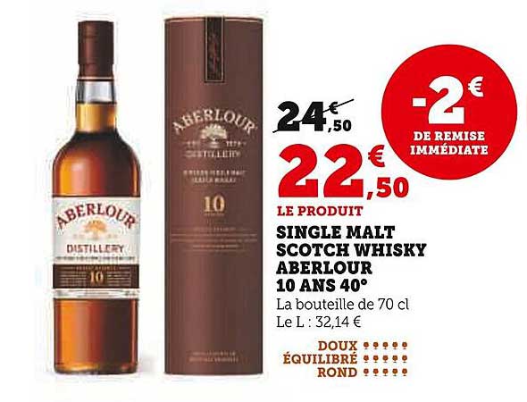 SINGLE MALT SCOTCH WHISKY ABERLOUR 10 ANS 40°