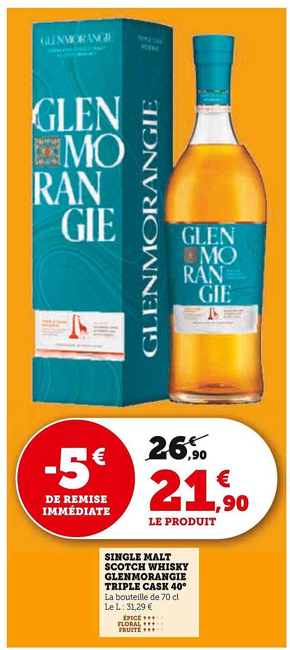 SINGLE MALT SCOTCH WHISKY GLENMORANGIE TRIPLE CASK 40°