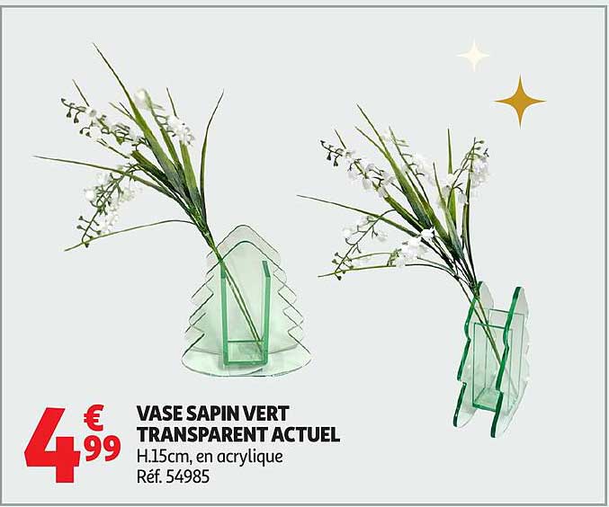 VASE SAPIN VERT TRANSPARENT ACTUEL