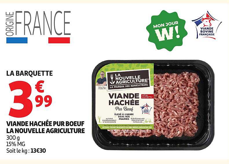 VIANDE HACHÉE PUR BŒUF LA NOUVELLE AGRICULTURE