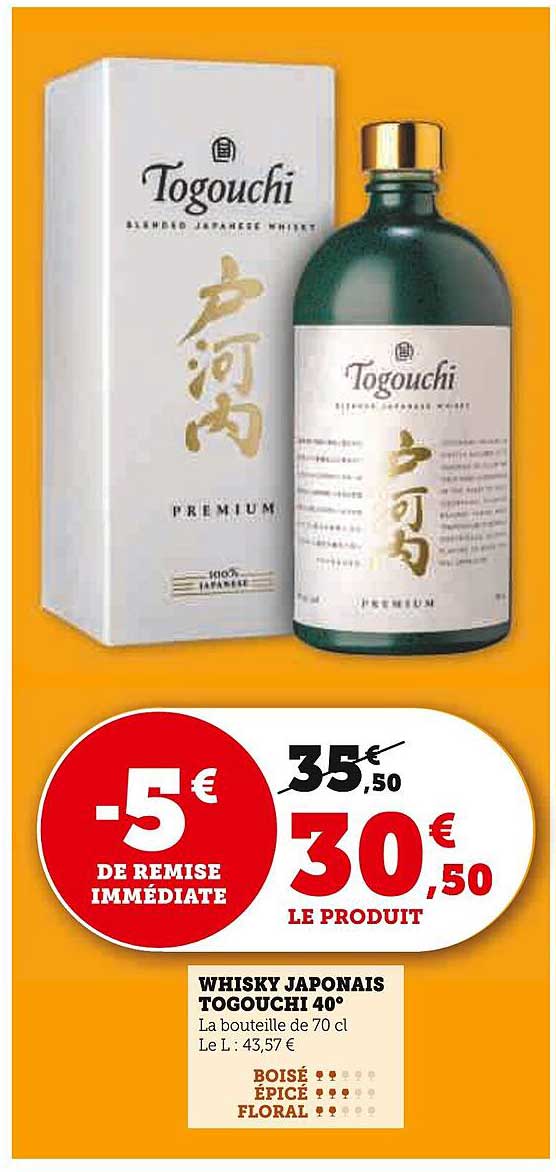 WHISKY JAPONAIS TOGOUCHI 40°