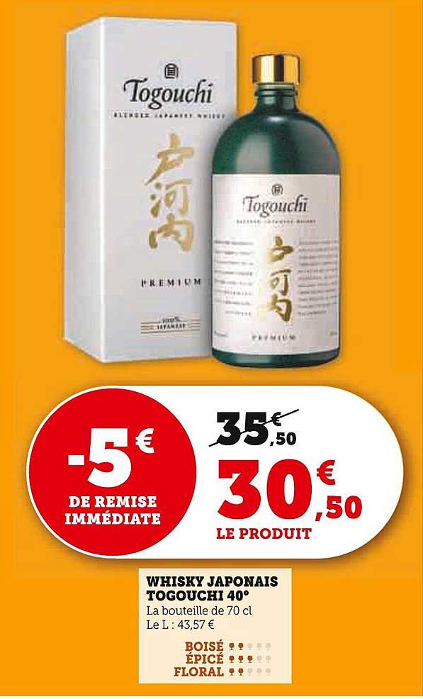 WHISKY JAPONAIS TOGOUCHI 40°