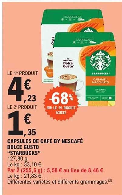 CAPSULES DE CAFÉ BY NESCAFÉ DOLCE GUSTO "STARBUCKS"