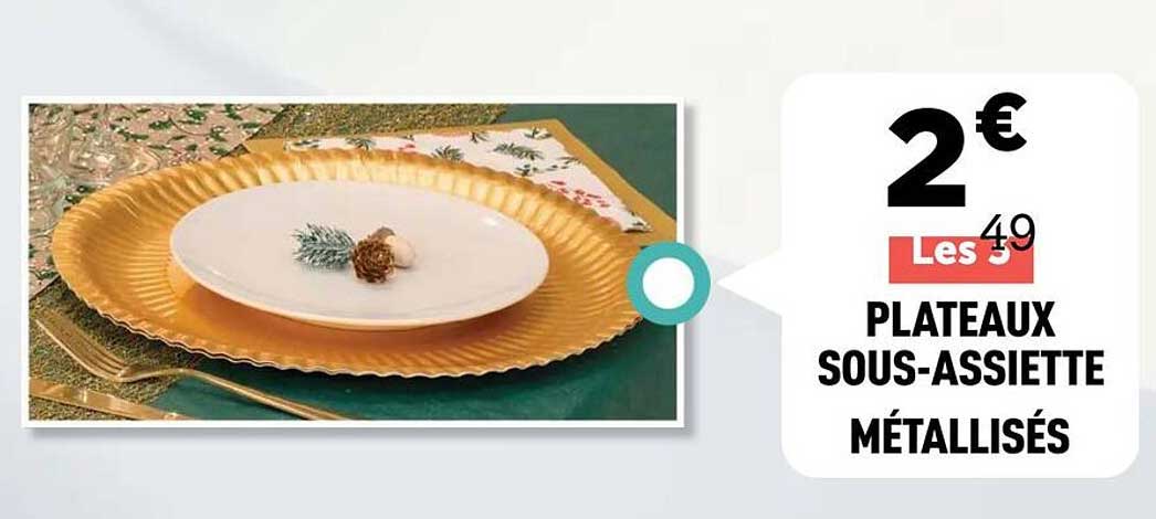 PLATEAUX SOUS-ASSIETTE MÉTALLISÉS