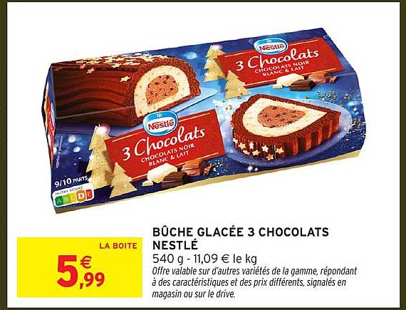 BUCHE GLACÉE 3 CHOCOLATS NESTLÉ