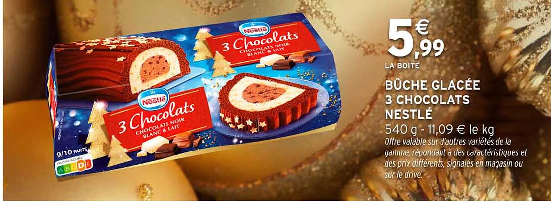 BÛCHE GLACÉE 3 CHOCOLATS NESTLÉ