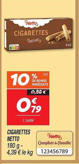 Promo Cigarettes Netto chez Netto