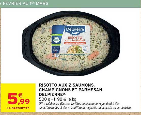 RISOTTO AUX 2 SAUMONS, CHAMPIGNONS ET PARMESAN DELPIERRE