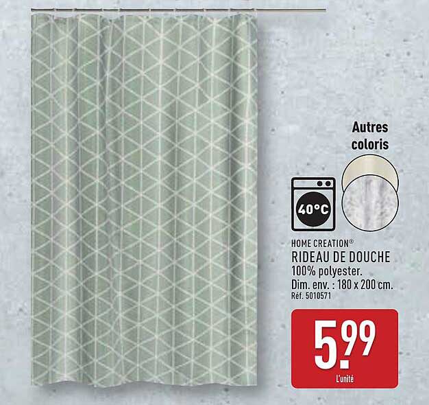 HOME CREATION® RIDEAU DE DOUCHE