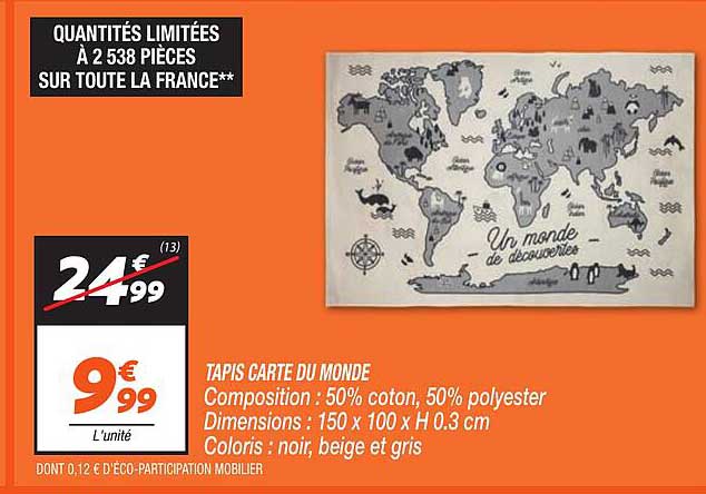TAPIS CARTE DU MONDE