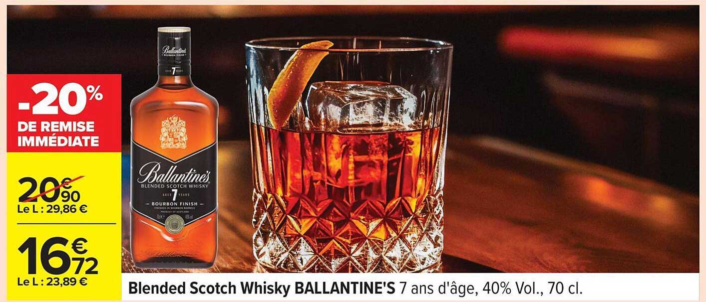 Blended Scotch Whisky BALLANTINE'S 7 ans d'âge, 40% Vol., 70 cl.