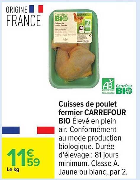 Promo Filets De Poulet Duc Blanc Ou Jaune, 1 Kg. chez Carrefour ...