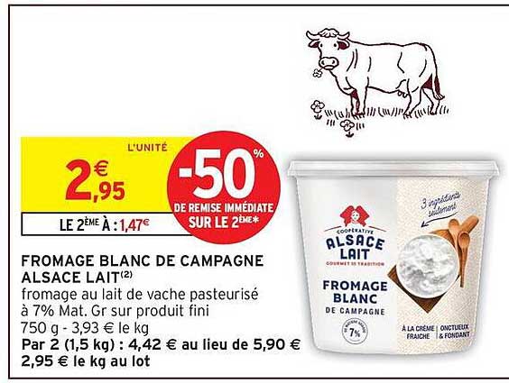 FROMAGE BLANC DE CAMPAGNE ALSACE LAIT