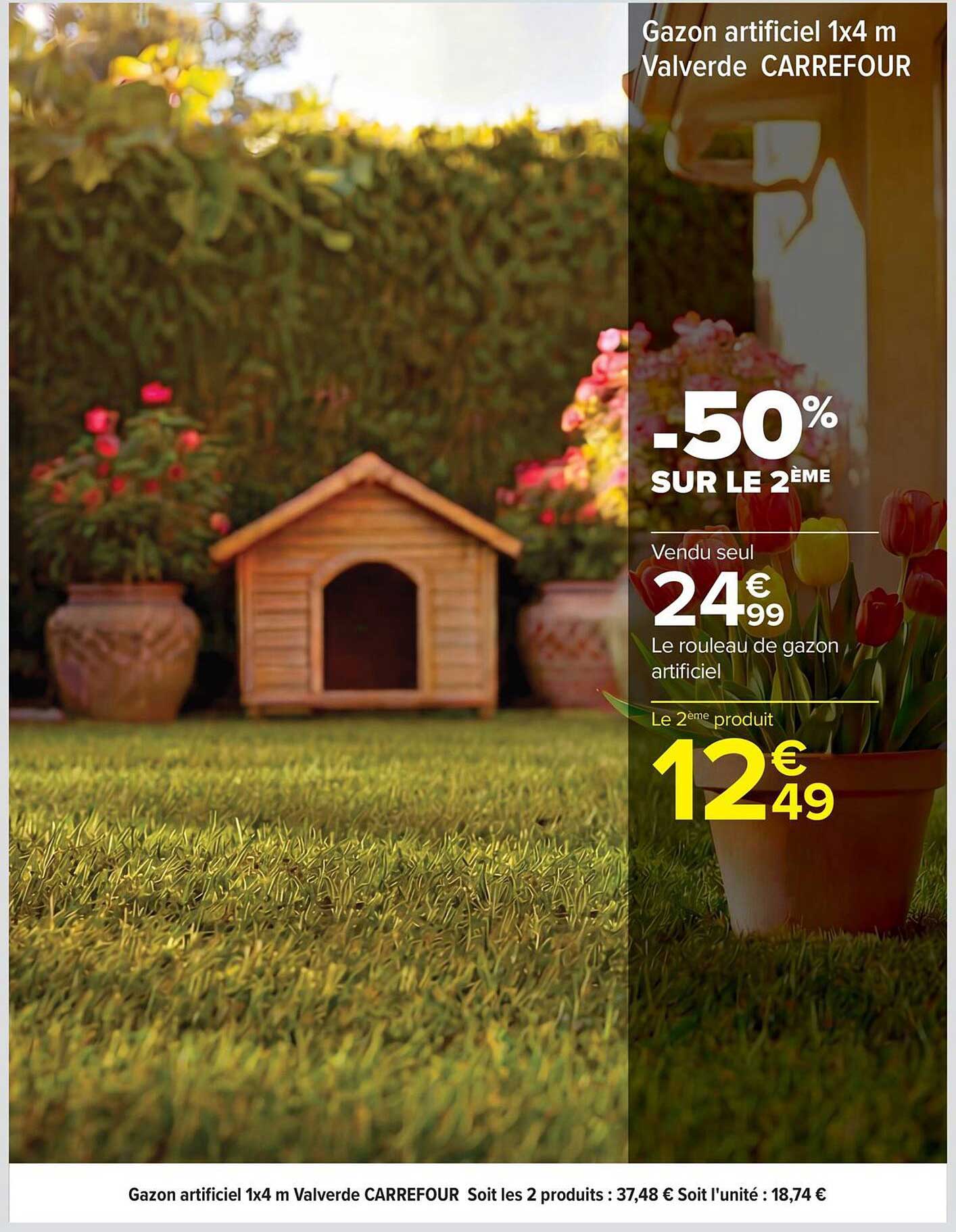 Gazon artificiel 1x4 m Valverde CARREFOUR
