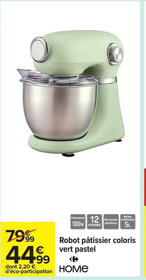 Robot pâtissier coloris vert pastel