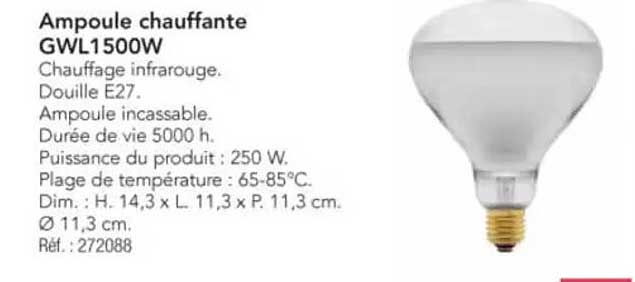 Ampoule chauffante GWL1500W