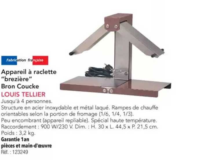 Appareil à raclette "brezière"