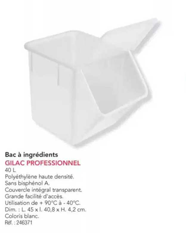Bac à ingrédients GILAC PROFESSIONNEL