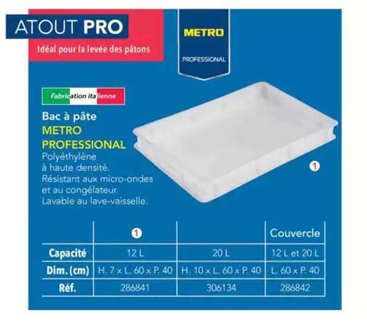Bac à pâte METRO PROFESSIONAL