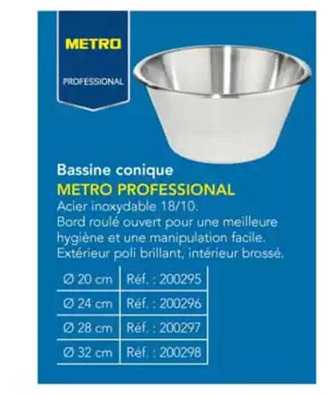 Bassine conique METRO PROFESSIONAL