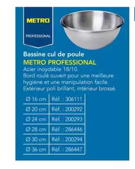 Bassine cul de poule METRO PROFESSIONAL