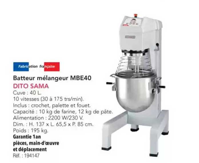 Batteur mélangeur MBE40 DITO SAMA