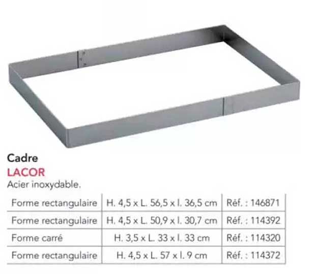 Cadre LACOR en acier inoxydable