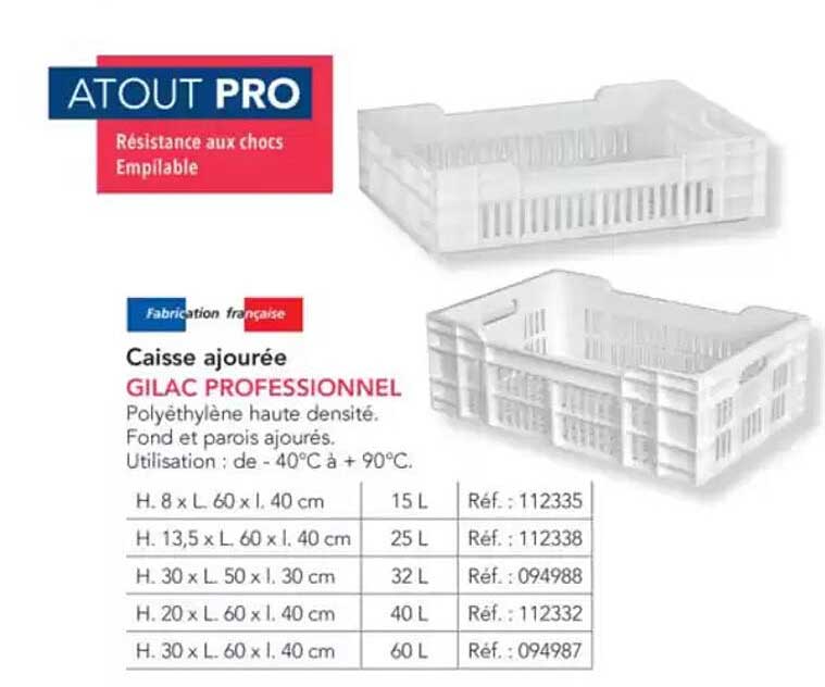 Caisse ajourée GILAC PROFESSIONNEL