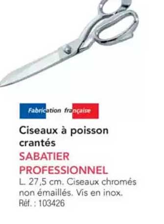 Ciseaux à poisson crantés SABATIER PROFESSIONNEL