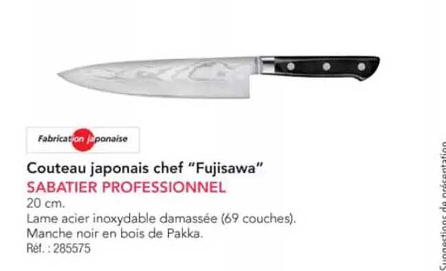 Couteau japonais chef “Fujisawa” SABATIER PROFESSIONNEL