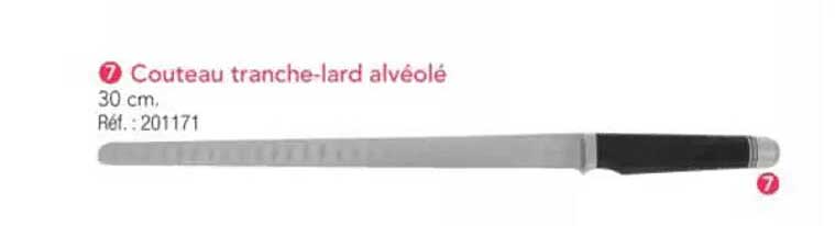 Couteau tranche-lard alvéolé