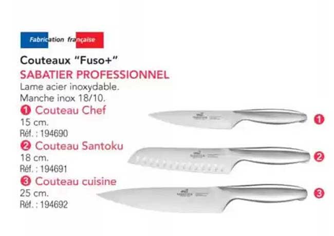 Couteaux "Fuso+" SABATIER PROFESSIONNEL