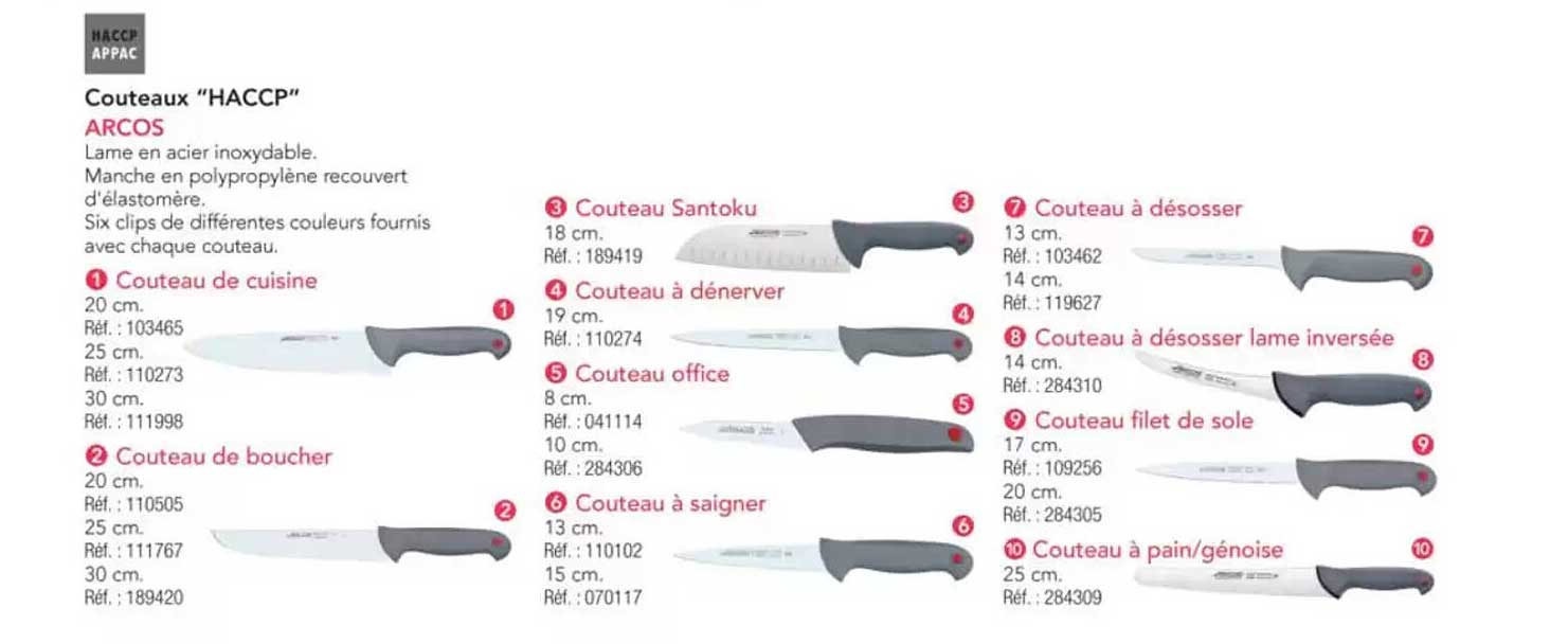 Couteaux 'HACCP' ARCOS