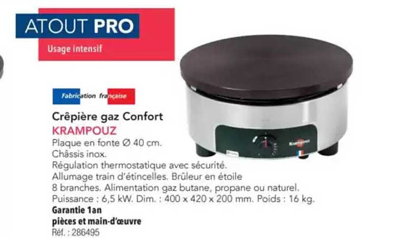 Crêpière gaz Confort KRAMPOUZ