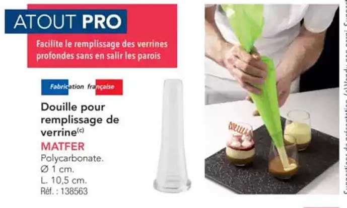 Douille pour remplissage de verrine