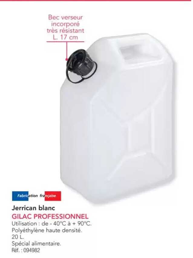 Jerrican blanc GILAC PROFESSIONNEL