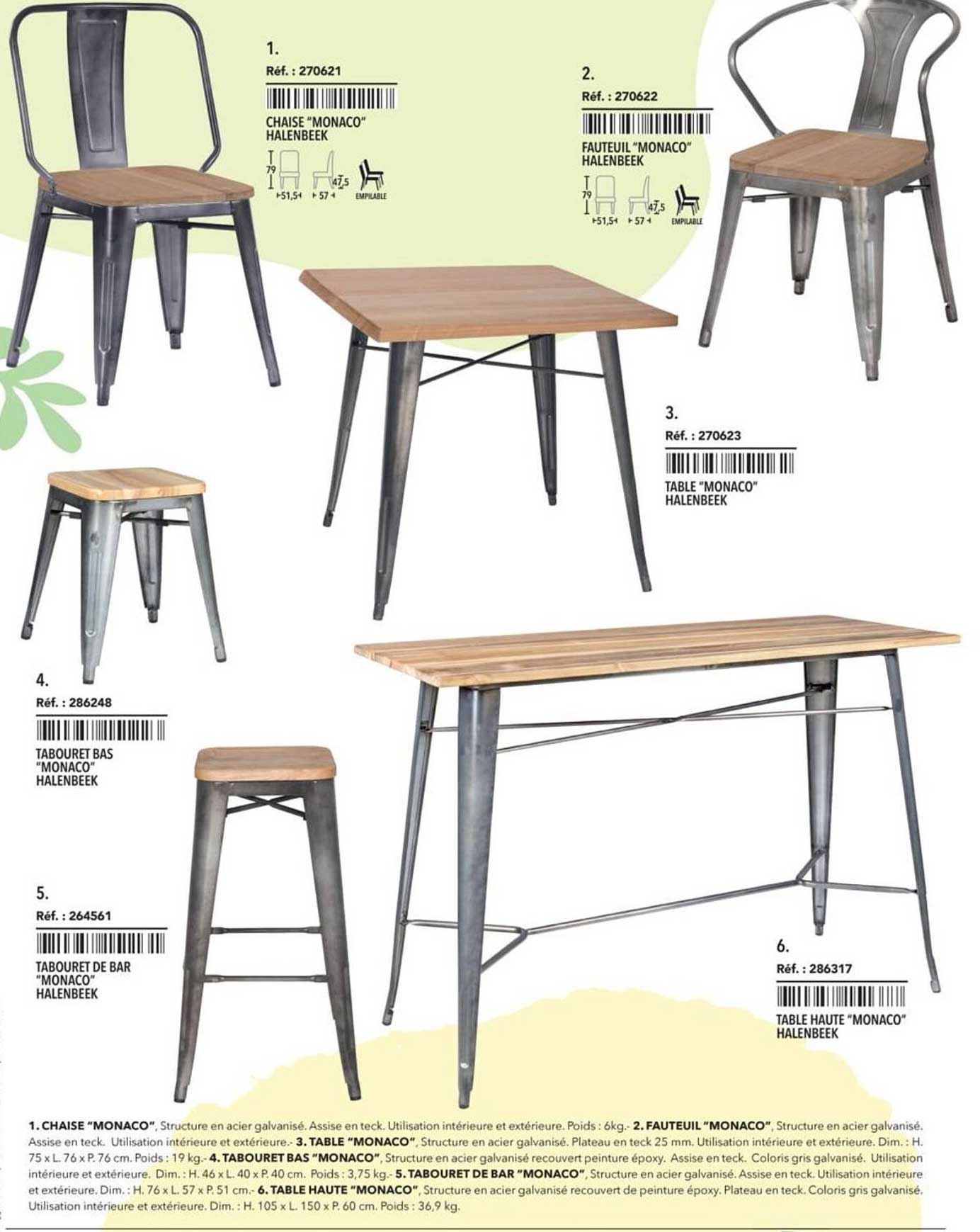 L'ensemble de mobilier MONACO de HALENBEEK