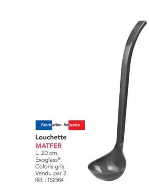 Louchettee MATFER L. 20 cm. Exoglass. Coloris gris. Vendu par 2.